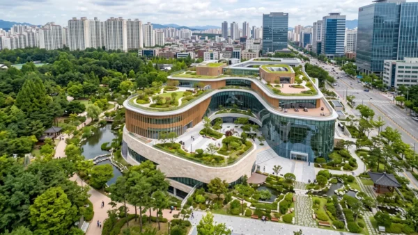 도서관 조감도 제작 | 공공도서관 건축 3D 시각화 - 원스톤
