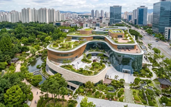 도서관 조감도 제작 | 공공도서관 건축 3D 시각화