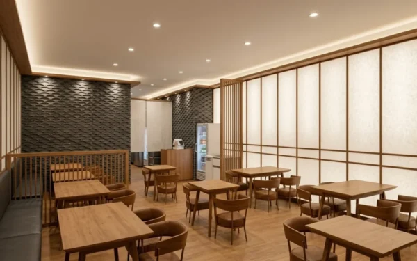 한식당 인테리어 디자인 및 실내투시도
